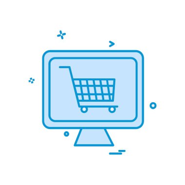 Sepeti simgesi tasarım, renkli vektör çizim