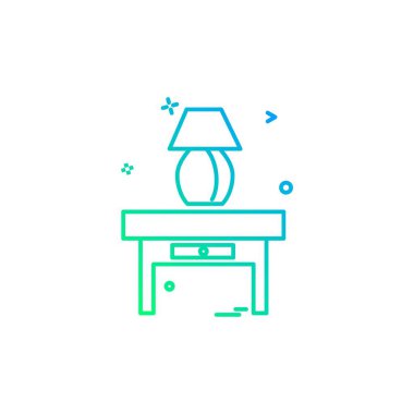 Mobilya simgesi tasarım, renkli vektör çizim