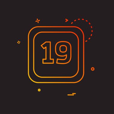 19 tarihi takvim simge tasarlamak vektör