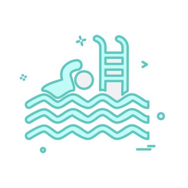 Yüzme simgesi tasarım vektörü