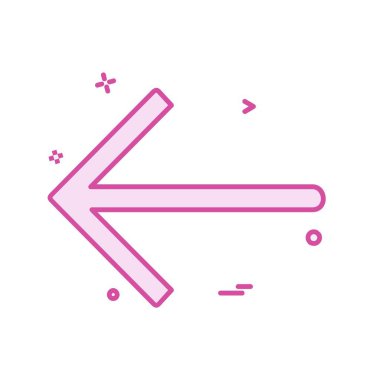 Sol ok simgesi tasarım vektörü