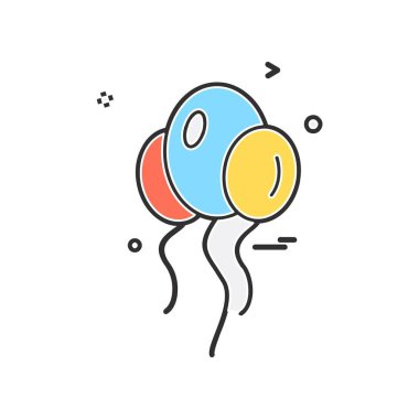 Balonlar simgesi tasarım, renkli vektör çizim