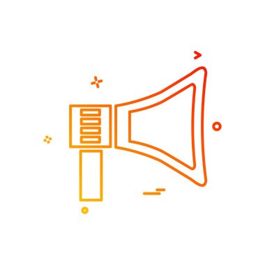 Hoparlör simgesi tasarım, renkli vektör çizim 