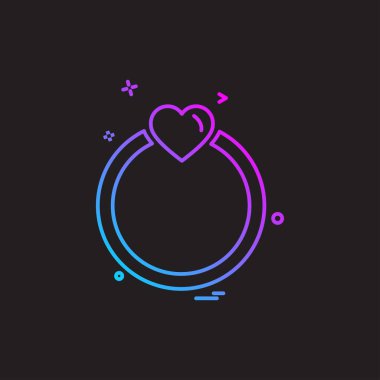 Sevgililer günü simgesi tasarım, renkli vektör çizim