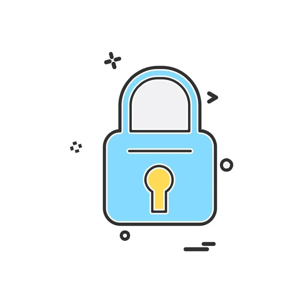 Lock Flat Icon Vector Illustration — Stock Vector