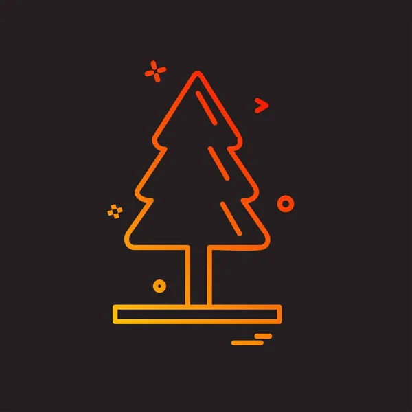 Árbol Navidad Icono Diseño Vector — Vector de stock