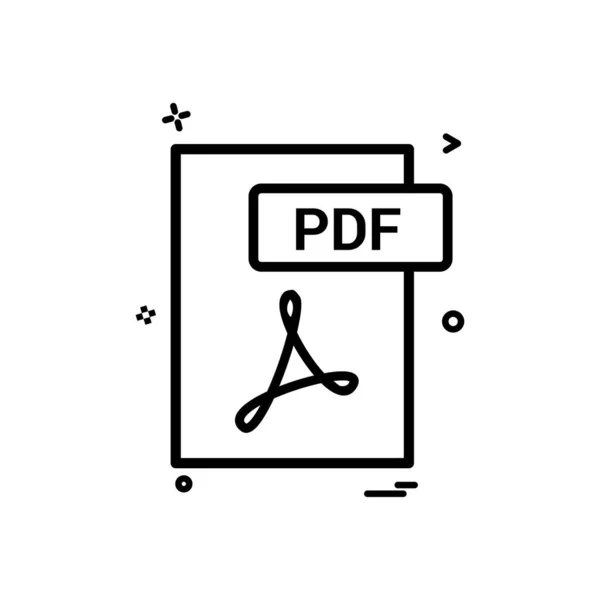 Pdf Dateiformat Icon Vektor Design — Stockvektor