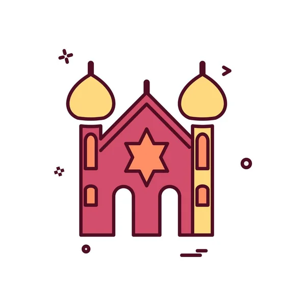 Jewish Temple Icon Design Vector — Stock Vector