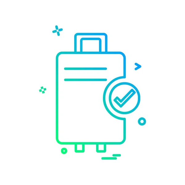 Bolsa Viaje Icono Diseño Vector — Vector de stock