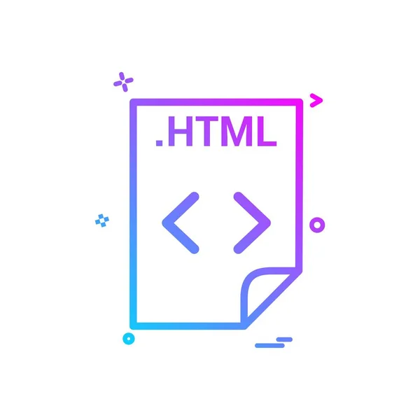 Html Anwendung Herunterladen Datei Format Icon Vektor Design — Stockvektor