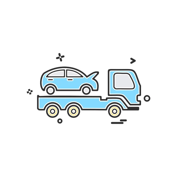 Αυτόματη Ασφάλιση Αυτοκινήτων Έλκει Φορτηγό Εικονίδιο Διάνυσμα Σχεδιασμός — Διανυσματικό Αρχείο