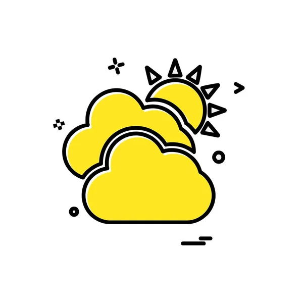 Wolke Icon Design Bunte Vektorillustration — Stockvektor