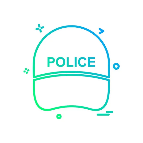 Mütze Hut Gesetz Officer Polizei Icon Vektor Design — Stockvektor