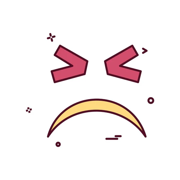 Desain Ikon Emoji Sedih Ilustrasi Vektor Berwarna Warni - Stok Vektor