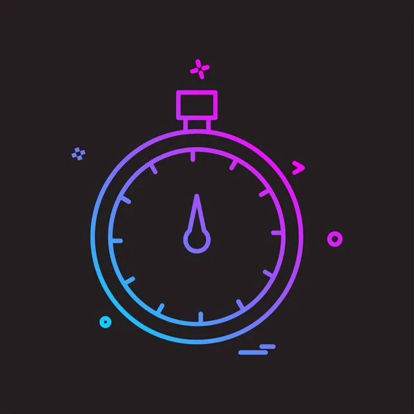 Uhr Icon Design Bunte Vektorillustration — Stockvektor