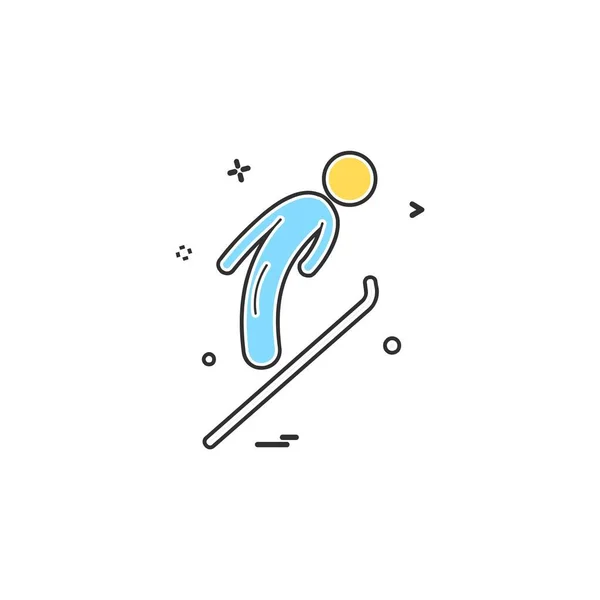 滑雪图标设计 五颜六色的矢量插图 — 图库矢量图片