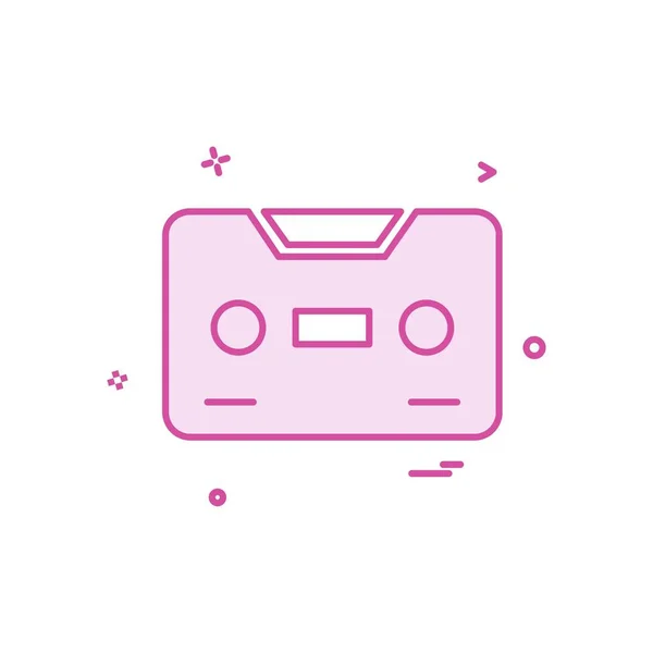 Casette Icon Design Vector — Stock Vector