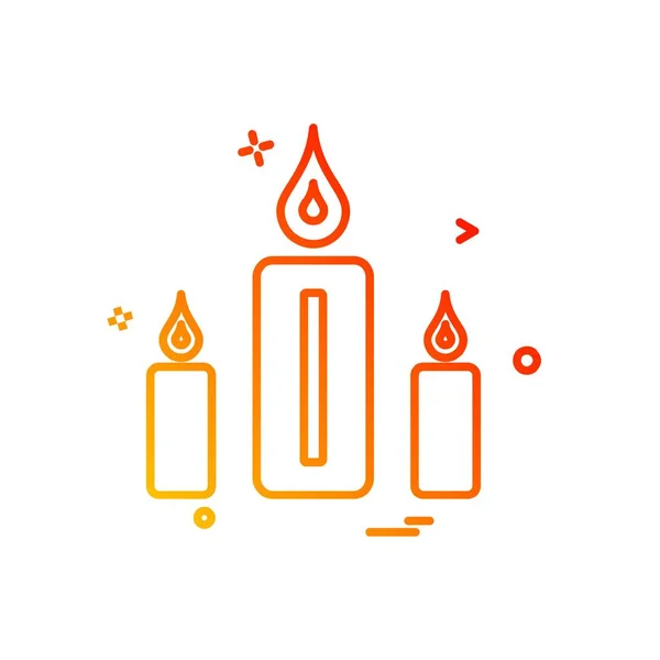 Candle Icon Design Vector — Stock Vector