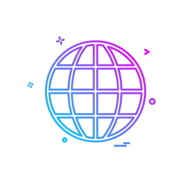 Globus Symbol Design Vektor Illustration — Stockvektor