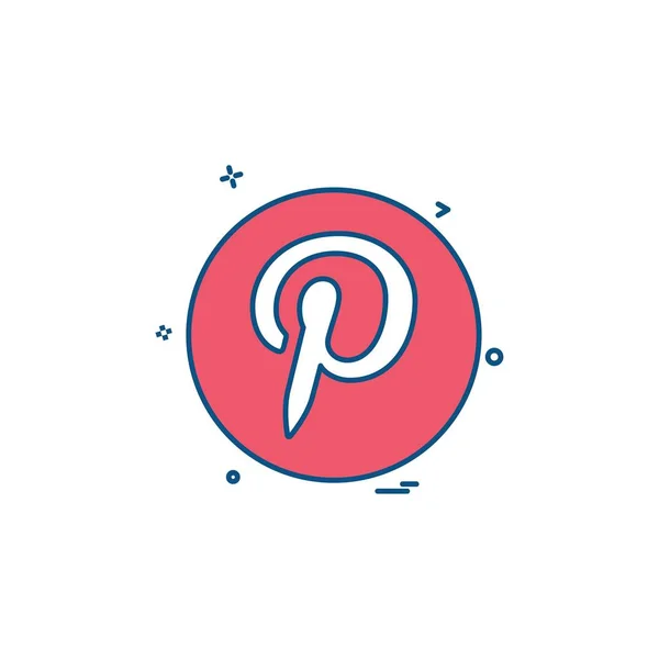 Red Medios Pinterest Social Icono Diseño Vectores — Vector de stock