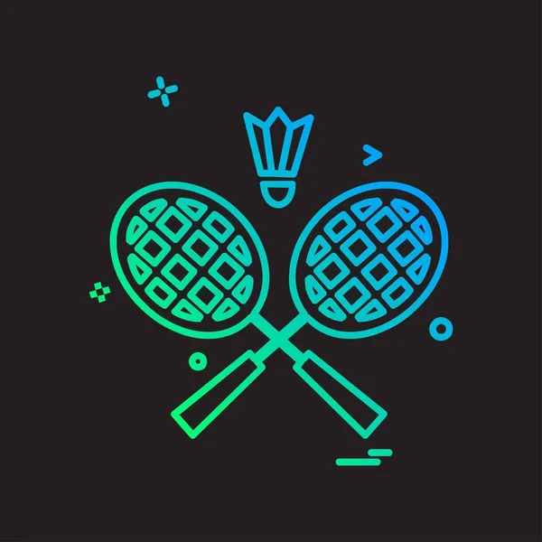 Badminton Icon Design Vector — Stock Vector