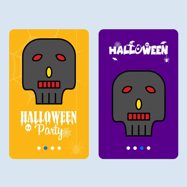 Feliz Halloween Invitación Diseño Con Vector Cráneo — Vector de stock