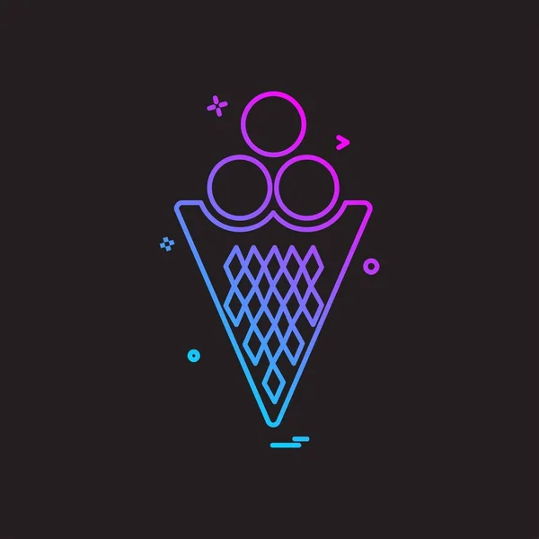 Eiscreme Ikone Design Vektor Illustration — Stockvektor