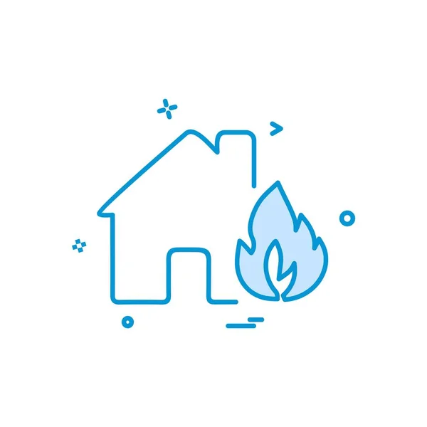 Fuego Icono Casa Vector Diseño — Vector de stock