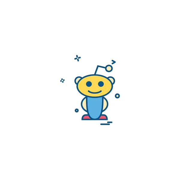 Reddit Icon Design Vector — Stock Vector