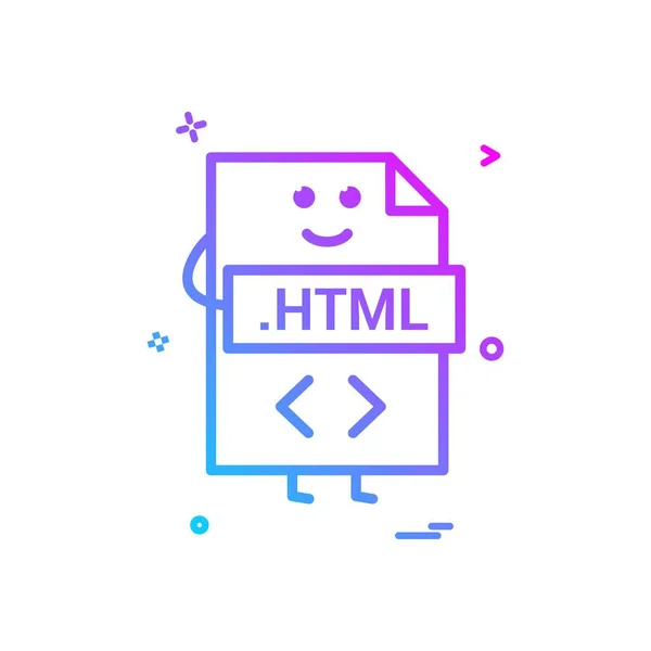 Computer Html Dateiformat Typ Symbol Vektor Design — Stockvektor