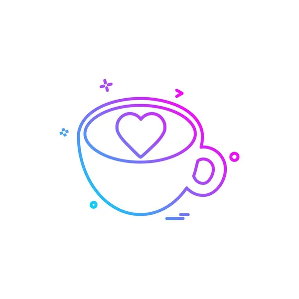 Sevgililer Günü Simgesi Tasarım Renkli Vektör Çizim — Stok Vektör