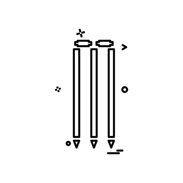 Wicket Cricket Spielen Symbol Vektor Design — Stockvektor