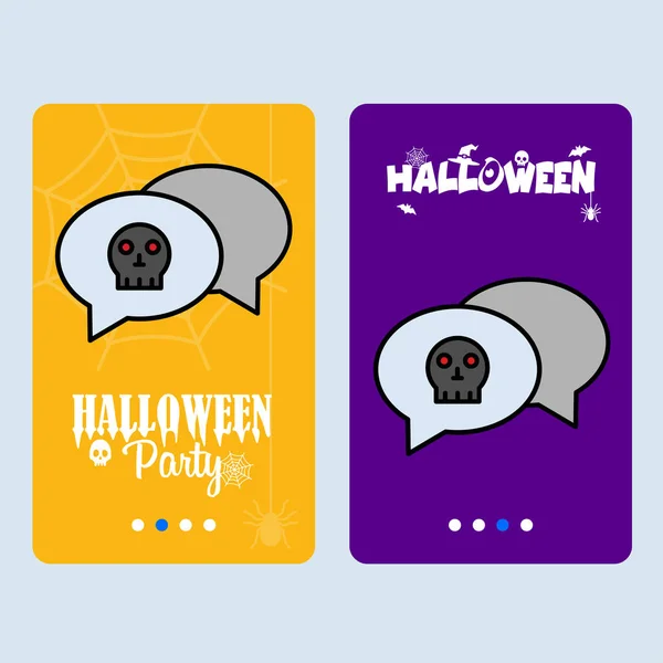 Happy Halloween Pozvánka Design Chat Vektor — Stockový vektor