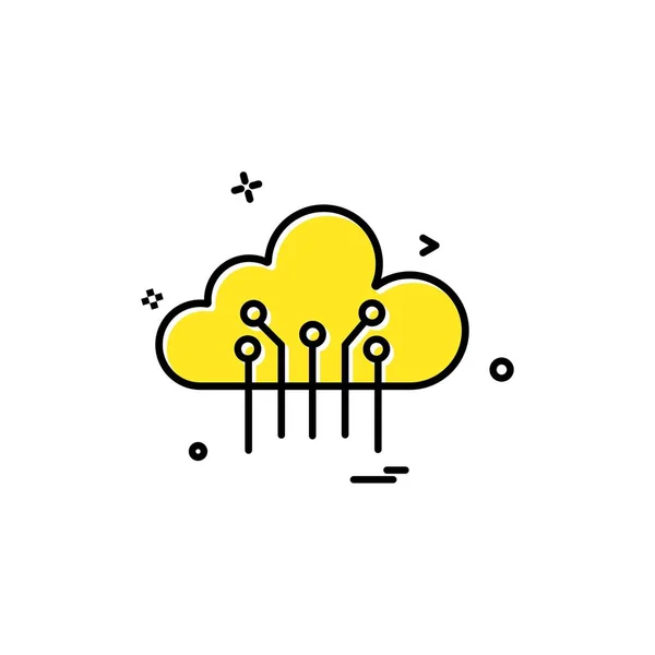 Progettazione Vettoriale Icona Cloud Intelligence Artificiale — Vettoriale Stock