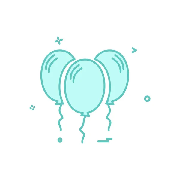 Luftballons Icon Design Bunte Vektor Illustration — Stockvektor
