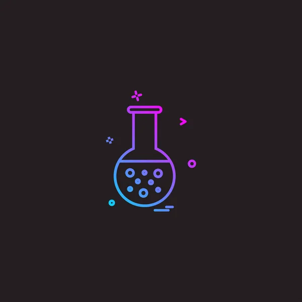 Flask Icon Design Colorful Vector Illustration — Stock Vector