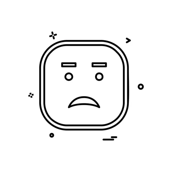 Triste Emoji Icono Diseño Vector — Vector de stock