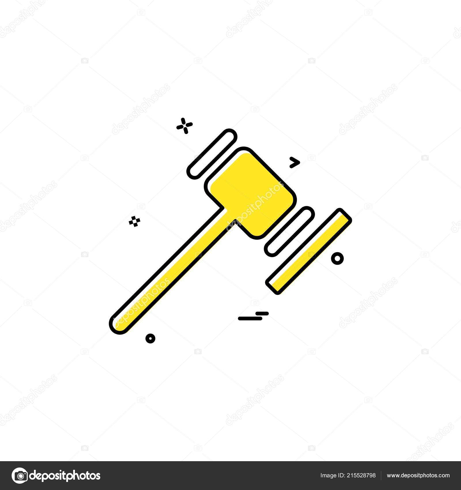 Court Hammer Justice Justice Law Order Order Court Icon Vector Stock