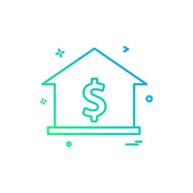 house dollar ev ikonu vektör tasarımı