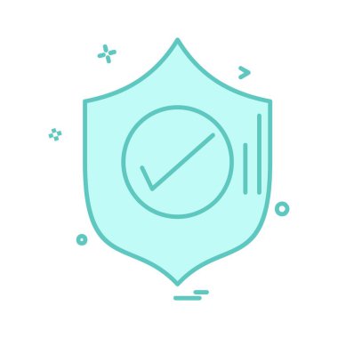 Kalkan simgesi tasarım, renkli vektör çizim