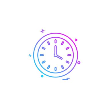 saat düz ikon vektör illüstrasyonu 