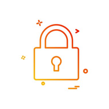 kilit düz simge vektör çizim 