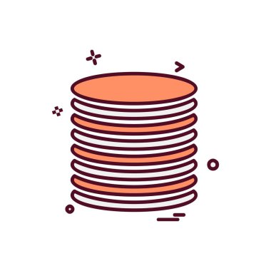 Sikke simge tasarım, renkli vektör çizim