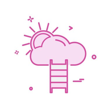 Bulut simgesi tasarım, renkli vektör çizim