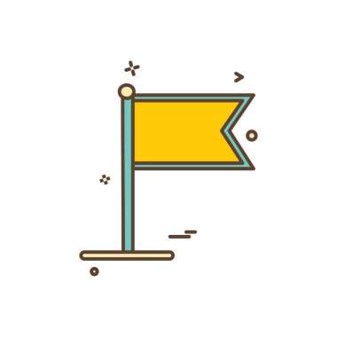 Bayrak simgesi tasarım vektörü