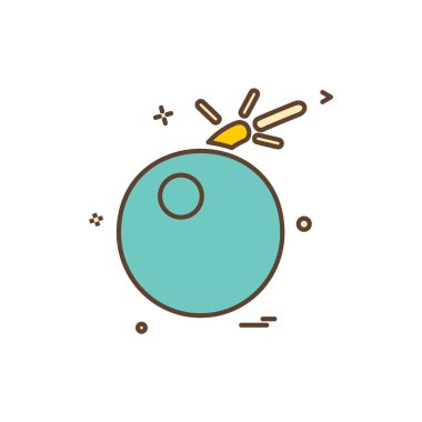 Bomba simgesi tasarım, renkli vektör çizim