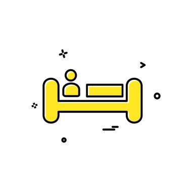 Yatak simgesi tasarımı vektör çizimi 