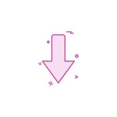 Aşağı ok simgesi tasarım vektörü