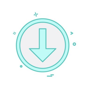 Aşağı ok simgesi tasarım vektörü