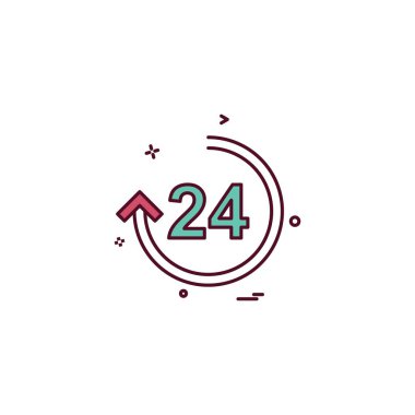 24 saat simge tasarlamak vektör 